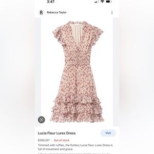 Rebecca Taylor Lucia Fleur lurex dress. Size 4